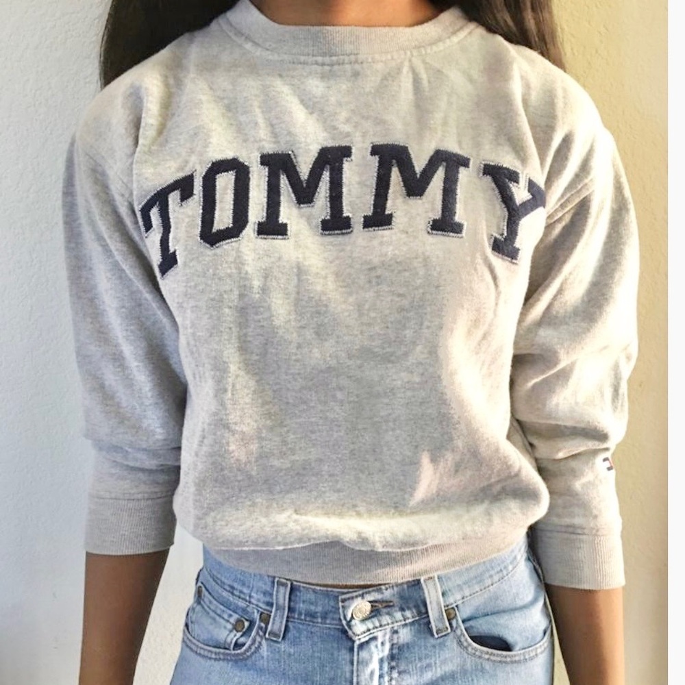 Tommy Hilfiger Logo Crewneck Sweatshirt Jumper Street Style